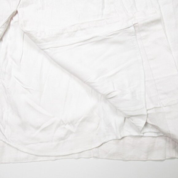 By Anthropologie Sleeveless Linen Button Wrap Midi Dress White 1X Plus - Picture 8 of 12